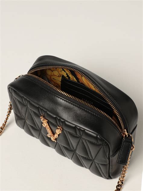 versace small leather shoulder bag|Versace crossboady shoulder bag.